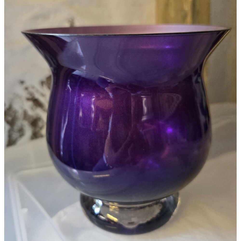 PartyLite Amethyst‎ Tealight Holder P7227 Purple Glass Candle Holder B#23